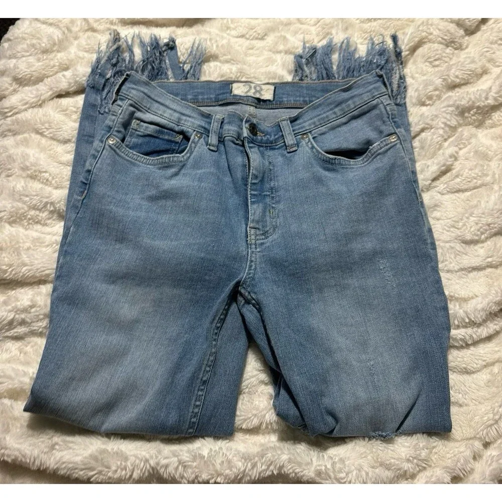 FREE PEOPLE FRAYED SKINNY JEANS